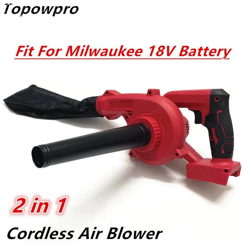 

2 in 1 Electric Air Blower Vacuum Cleaner Cordless Leaf Blower Dust Collector Power Tools Fit For Milwaukee 18V Battery