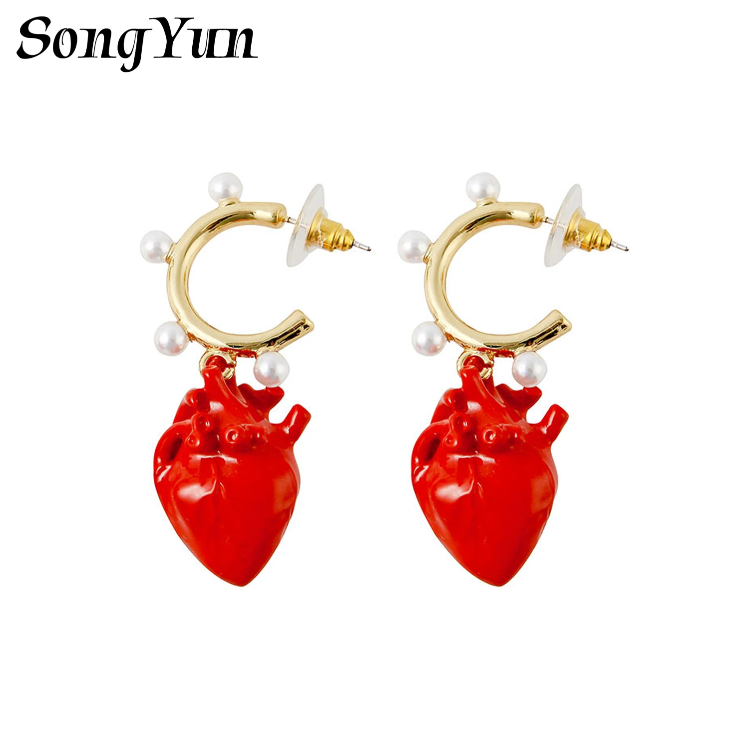 

Серьги-гвоздики SongYun Jewelry MHT из латуни с подвесками из циркония 7А, подарок для девичника, элегантные женские украшения