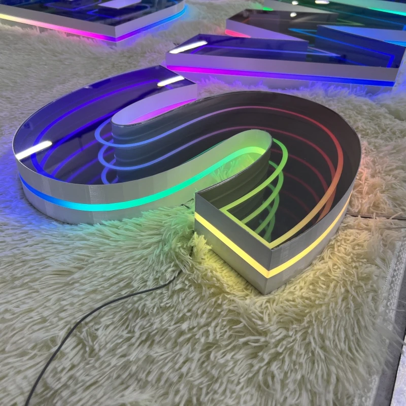ネオン3DカスタムRGBエフェクトパネルLED無限鏡文字マジ - Neon Sign Led Custom のレビューと価格