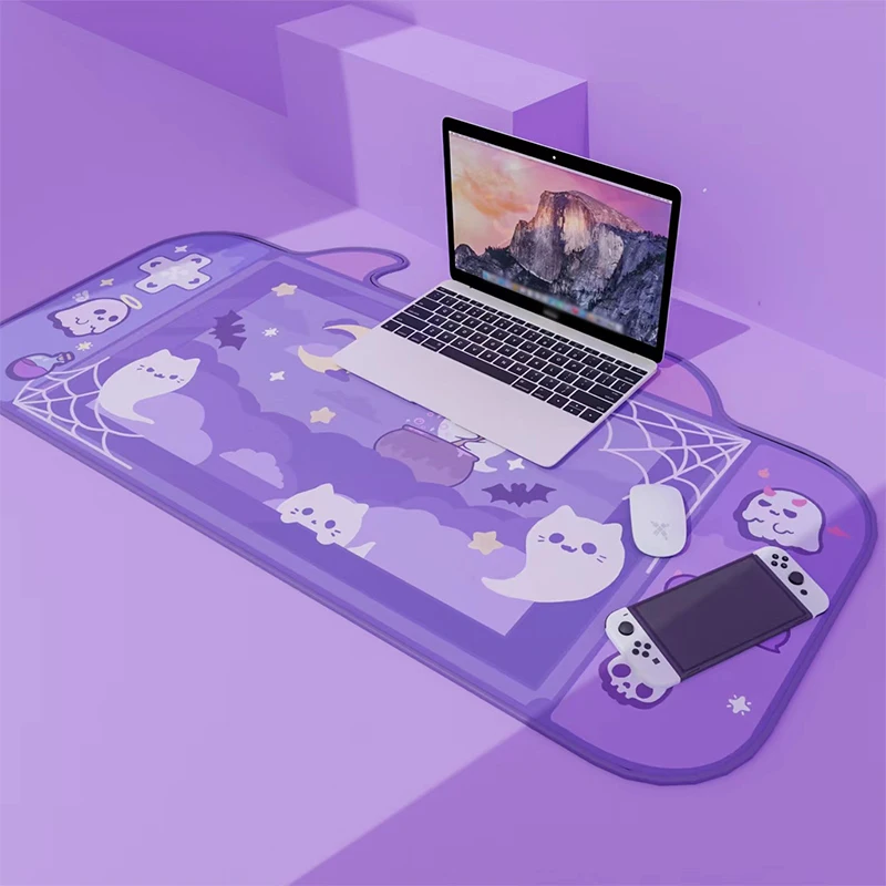 Extra Large Ghost Purple Gaming Mouse Pad XXL Desk Mat Water Proof Nonslip PC Gamer Computer Keyboard Laptop Desk Pad Accessorie