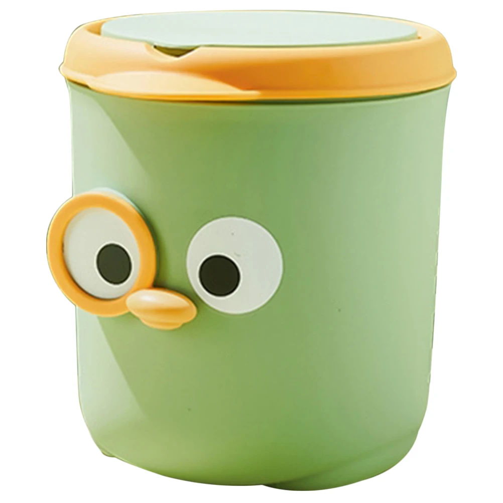

Cute Mini Waste Bin Yellow Cartoon Clamshell Desk Trash Can PP Bedroom Office Living Room Study Garbage Container