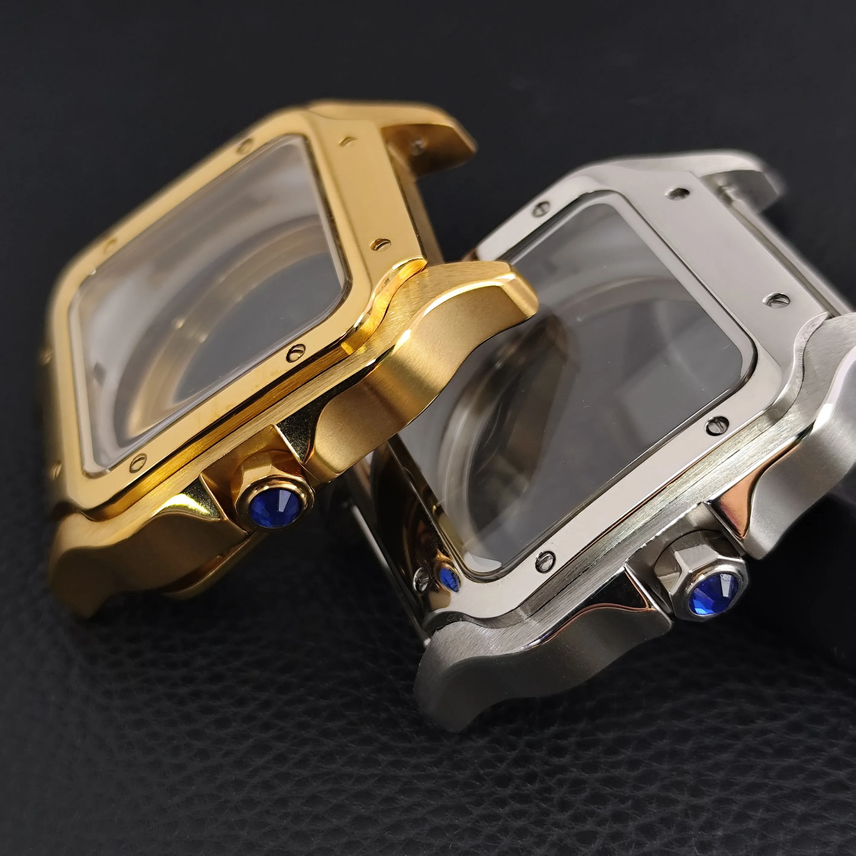 NH35 38mm square case compatible with 27mm dial 20mm strap NH35 movement square dial repair parts