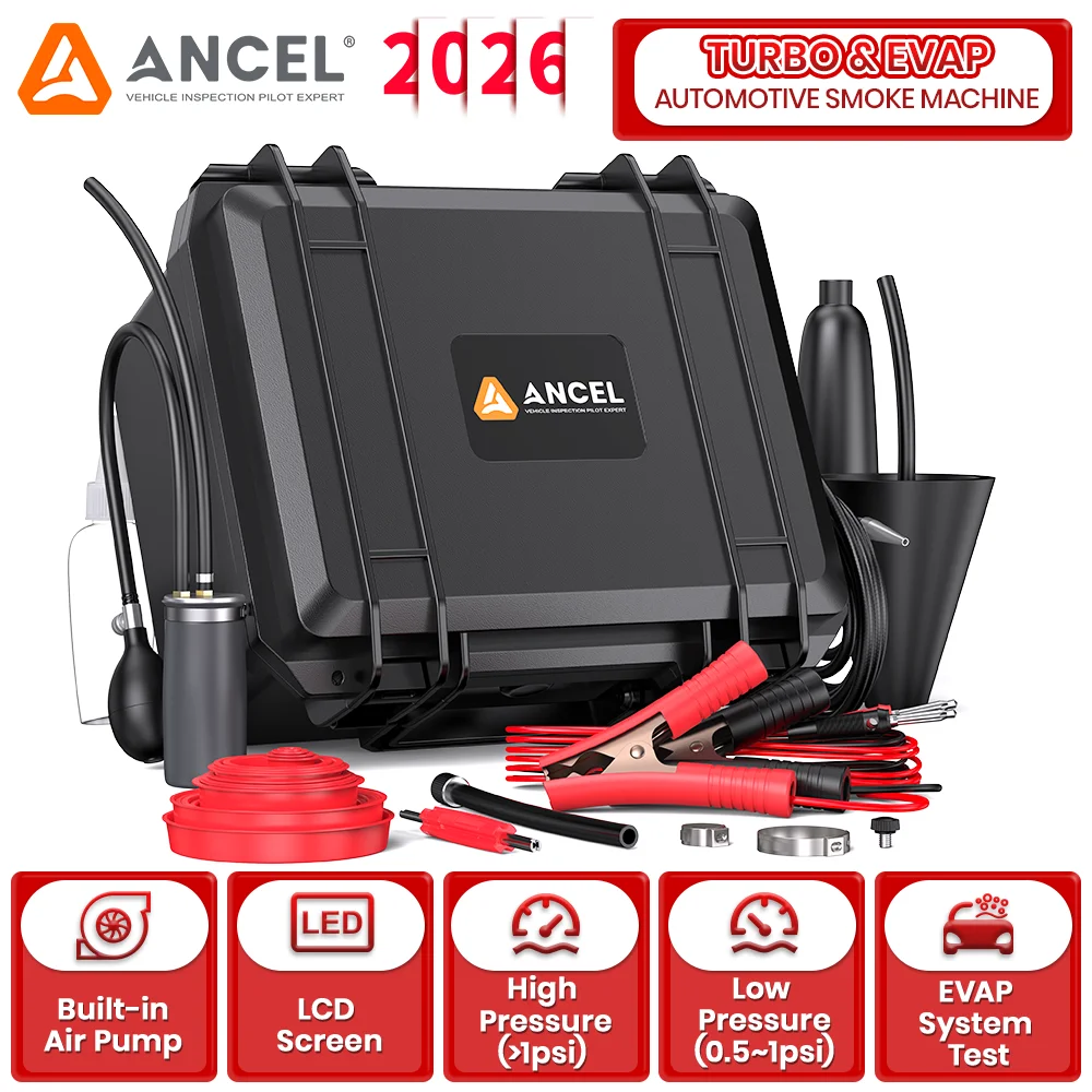 ANCEL L8000 Turbo Rauchmaschine LCD Bildschirm EVAP System Tester Rohr Leckage Analysator Eingebaute Luftpumpe Auto Rauchmelder