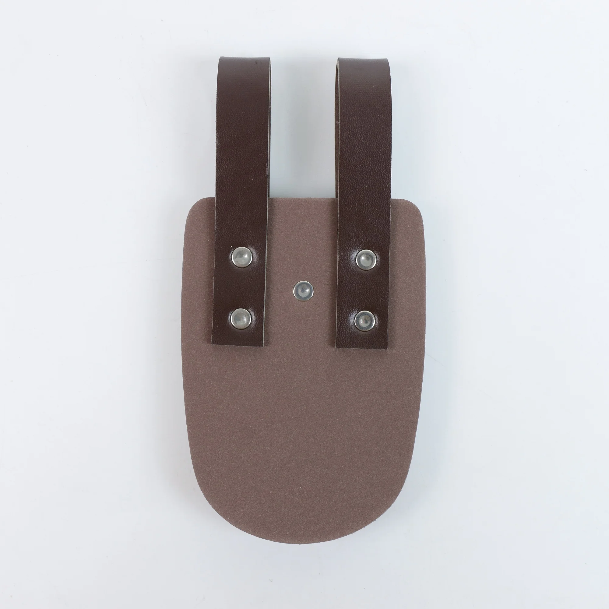 Medieval Fantasy VIKING NORSEMAN Soporte de eje de cuero marrón Rana con anillo, soporte de cintura para hachas