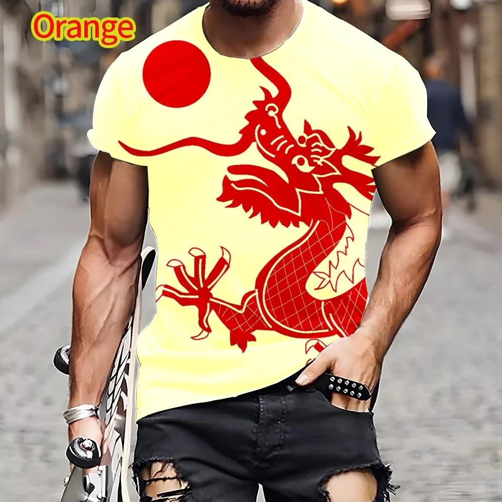 New Fashion Chinese Dragon T-shirt 3D Printing men's Casual Summer Cool Hip Hop Short Sleeve
