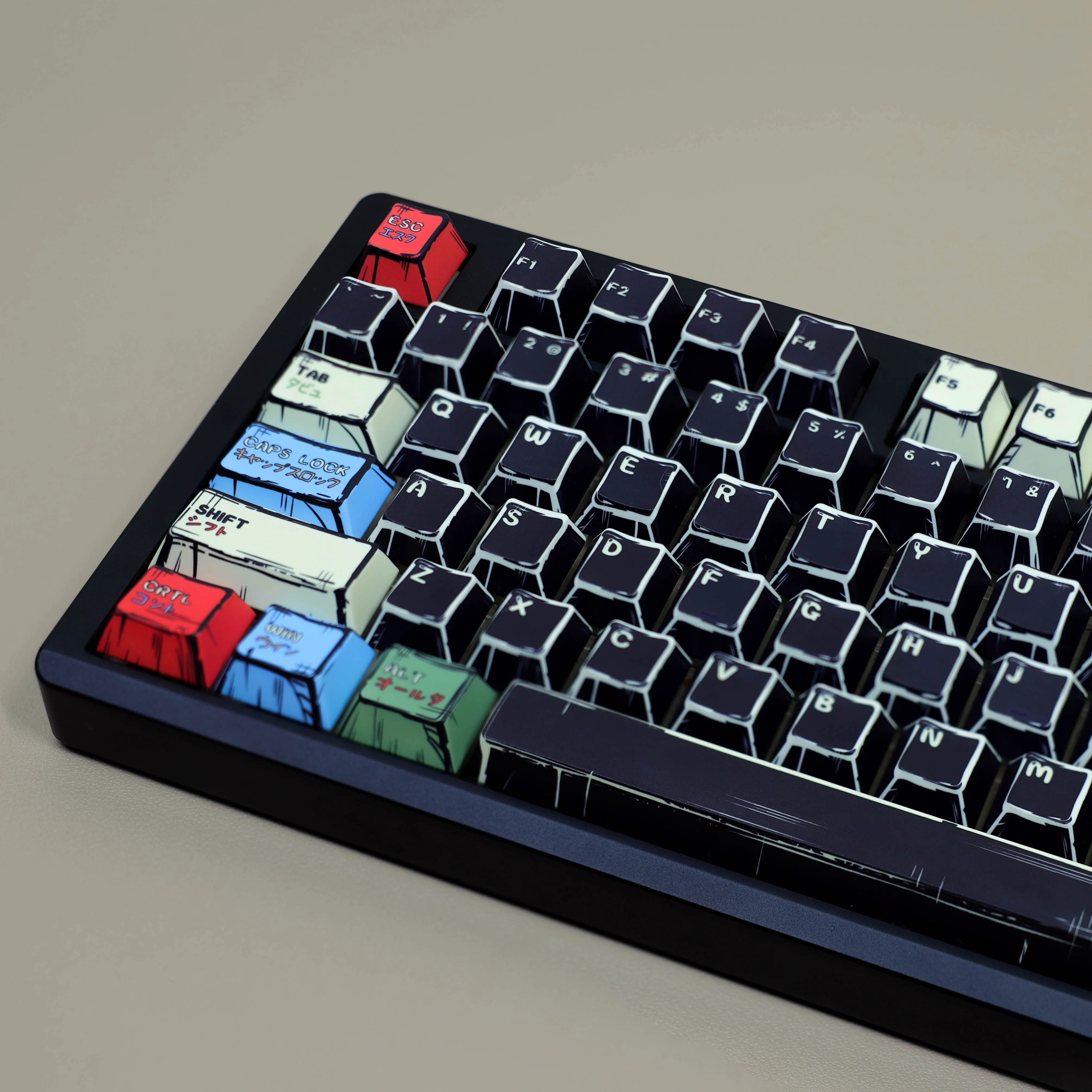 Comic Keycaps Custom Dye Sub German Korean Spanish Arabic French Russian ISO ANSI by JCM 143 Keys for Mechanical Keyboard