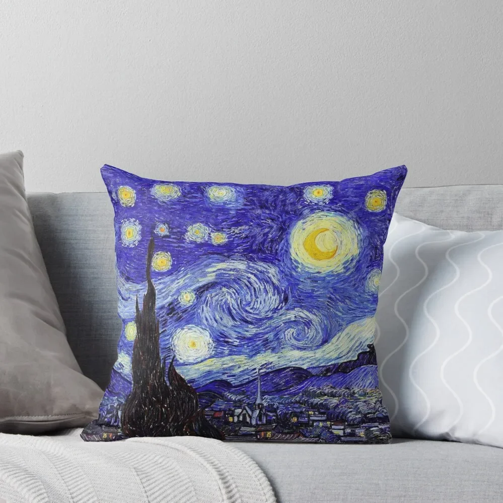 

A Starry Night Van Gogh Mountain Inspiration Throw Pillow christmas decorations for home 2024 Couch Cushions