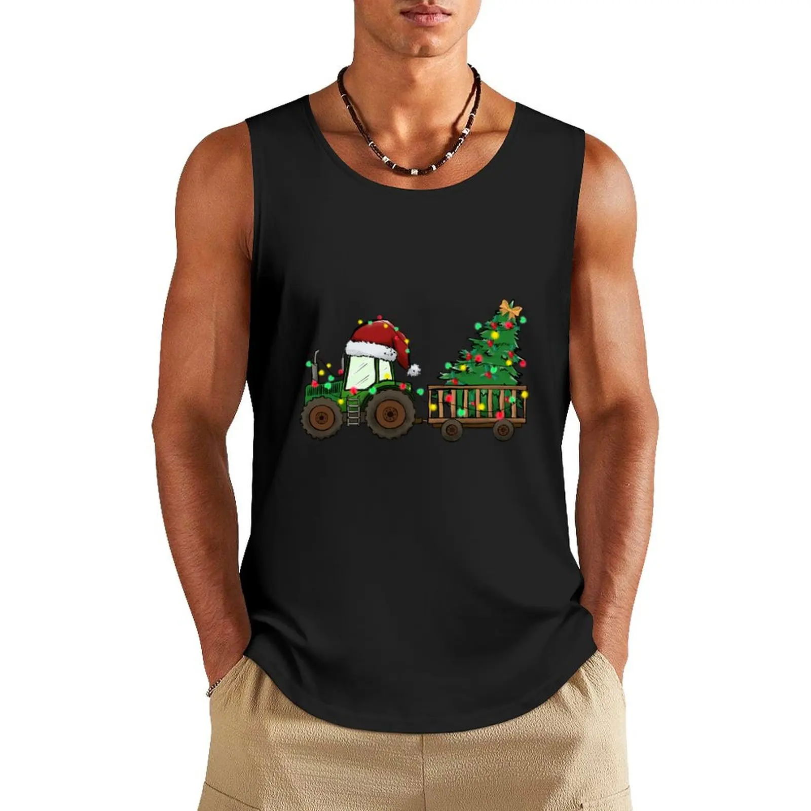 Tractor Carrying Christmas Tree -Christmas Special Tank Top anime gym fitness