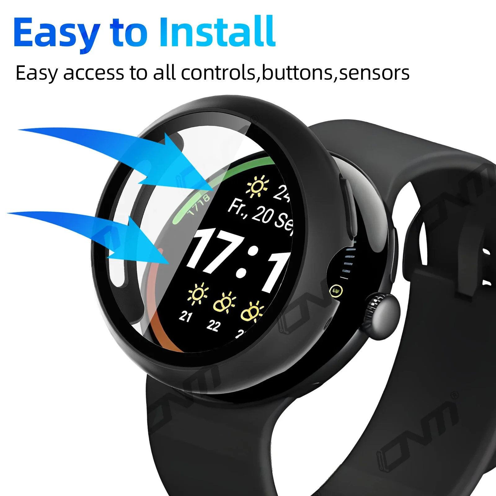 Vetro + custodia per Google Pixel Watch 4 41mm 45mm Proteggi schermo in vetro temperato e paraurti protettivo per PC rigido Accessori Covor