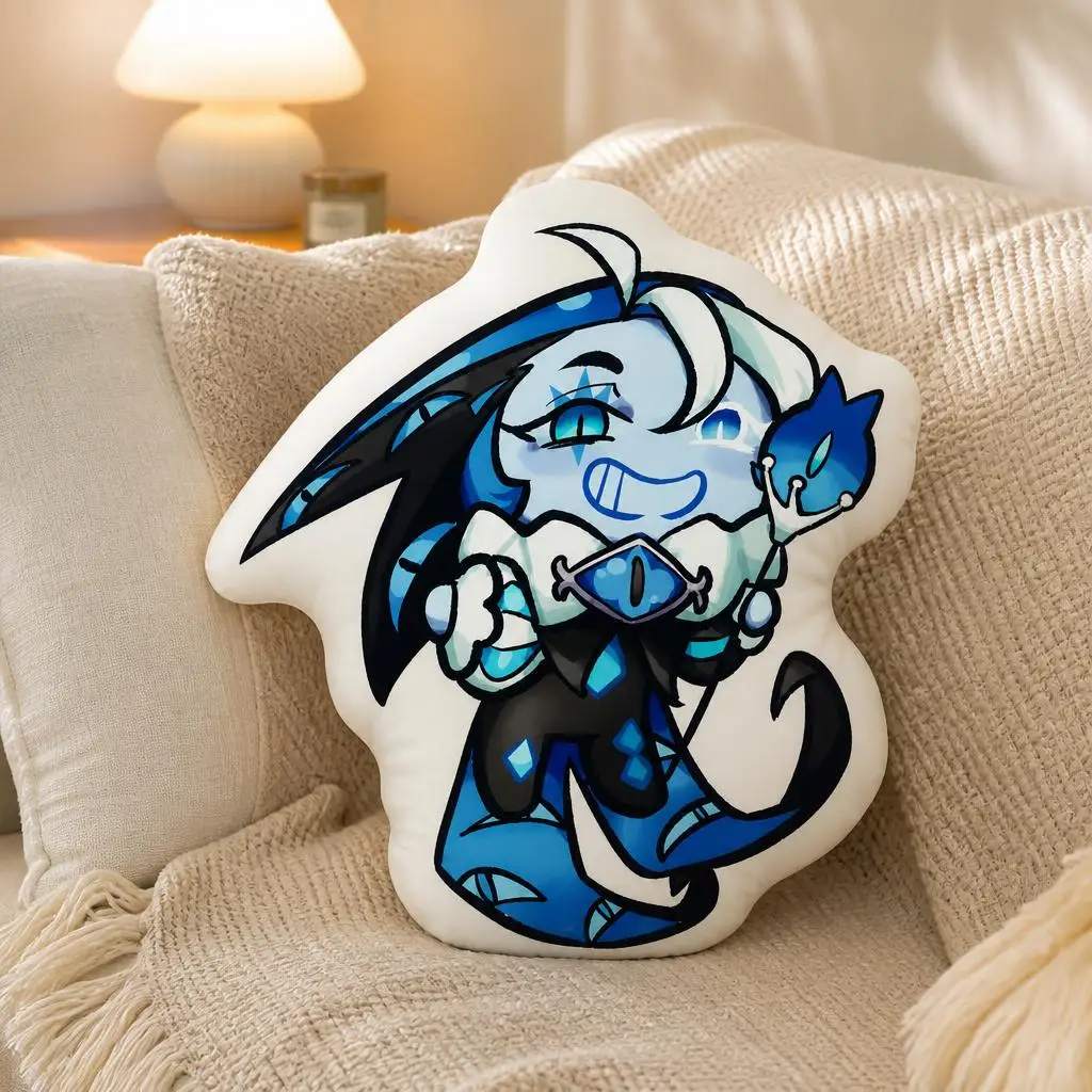 Cookie Run Kingdom Shadow Milk Cookie Run Plush Pillow Cushion Irregular Stuffed Throw Pillow Home Decor Gift Sofa Bed Home