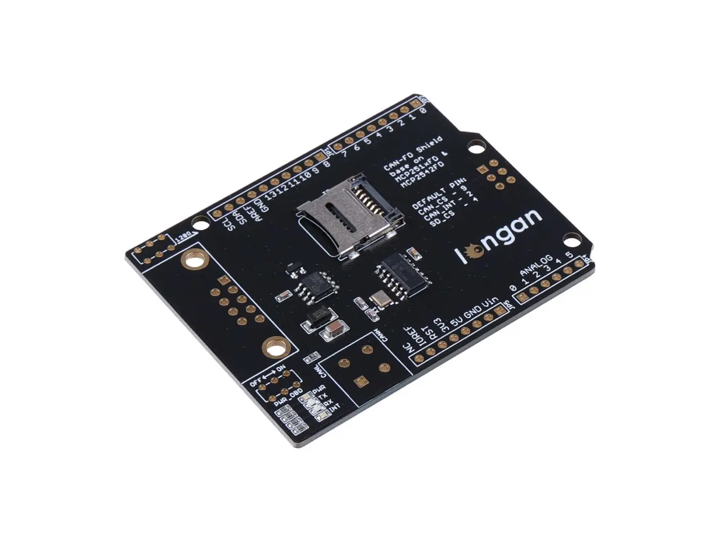 Arduino CAN FD Shield 2.0 Padrão Industrial Interface SPI de Alta Velocidade Sub-D de 9 Pinos