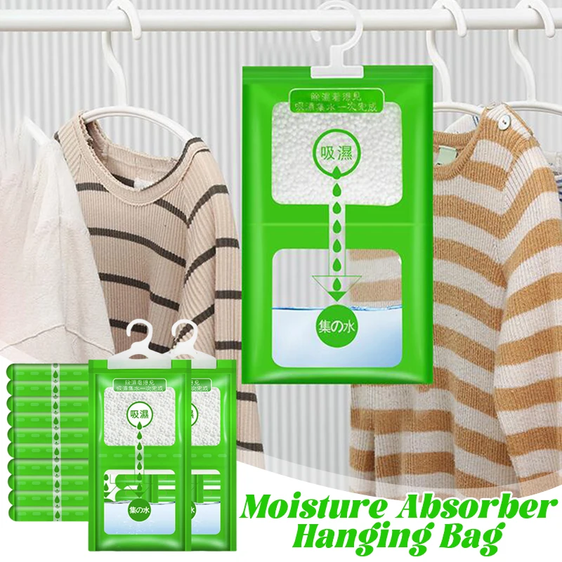 3Pcs Hanging Type Closet Damp Proof Bag Closet Cabinet Dehumidification Desiccant Moisture Absorption Mildew Proof Desiccant Bag