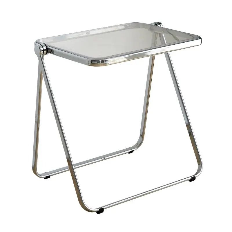 

acrylic transparent folding table bedroom balcony table and chair combination modern home ins Internet celebrity portable table