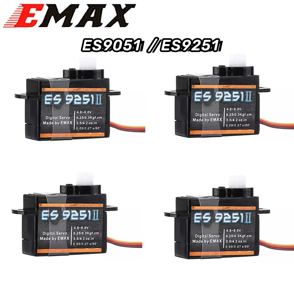 EMAX ES9051 ES9251 4.3g/2.5G Digital Servo Motor Plastic Gear 0.8kg Torque for 3D F3P Airplanes