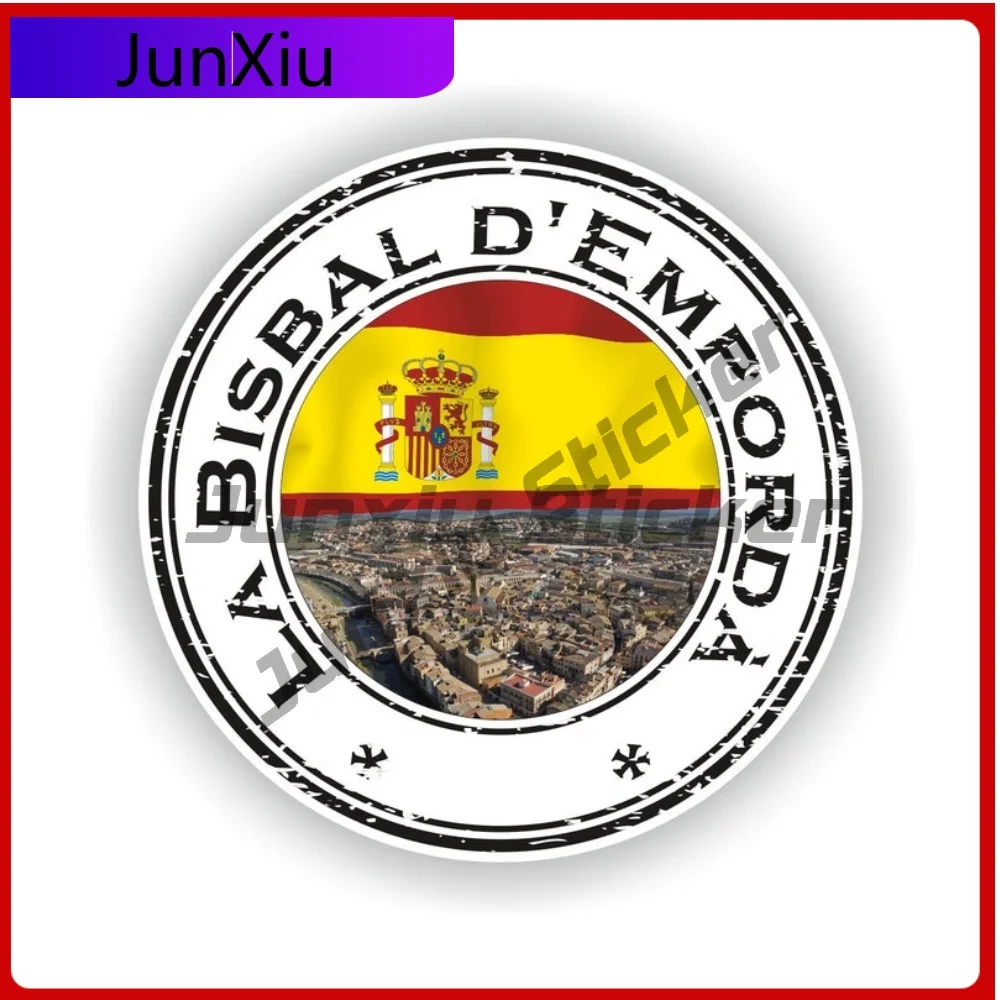 

La Bisbal d Empord Spain Espana Seal Sticker Round Flag Creative Vinyl Sticker Waterproof Auto Motorcycle Decoration PVC