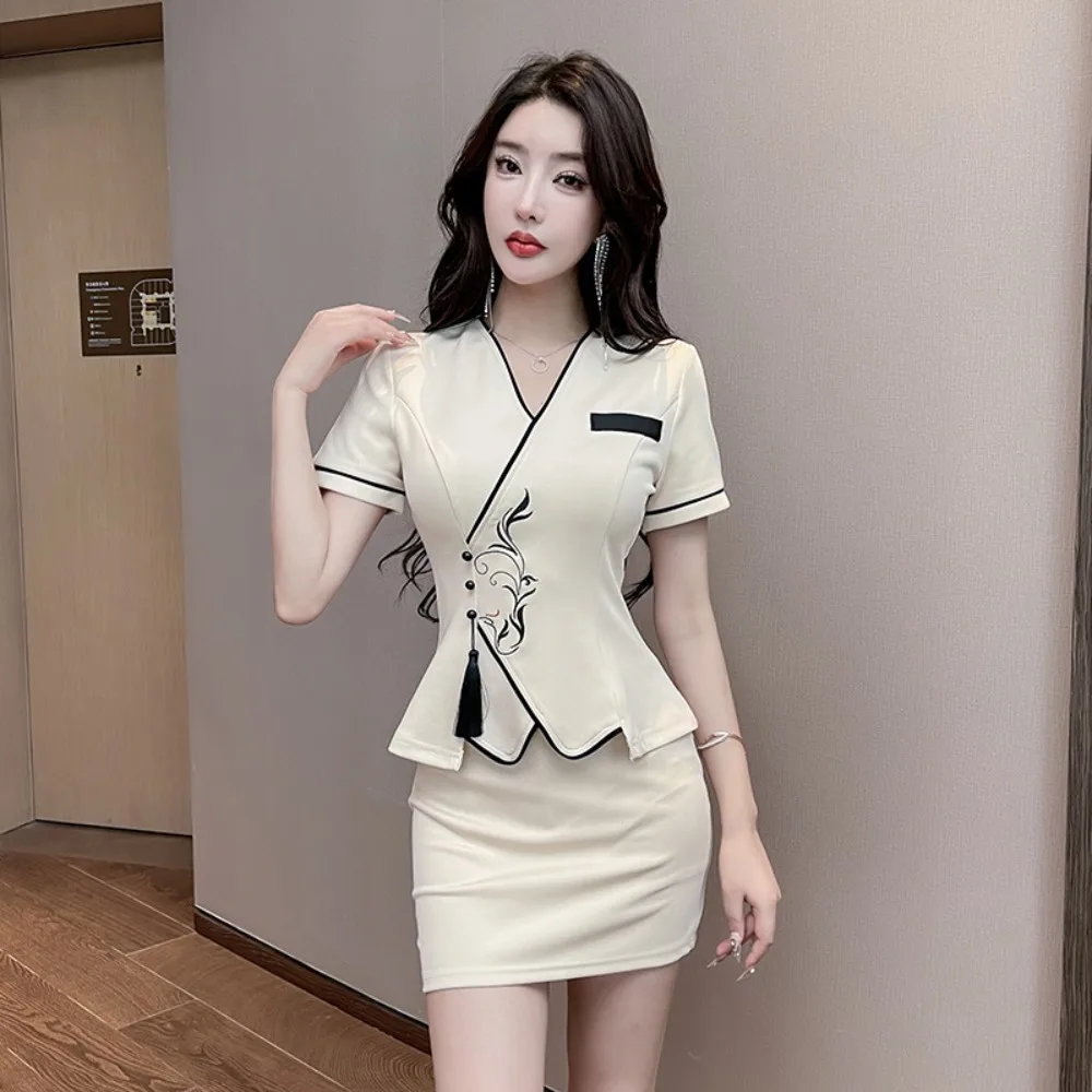 

Foot Bathing Foot Technician Work Clothes for Female Slim Temperament Sauna Masseur Work Clothes