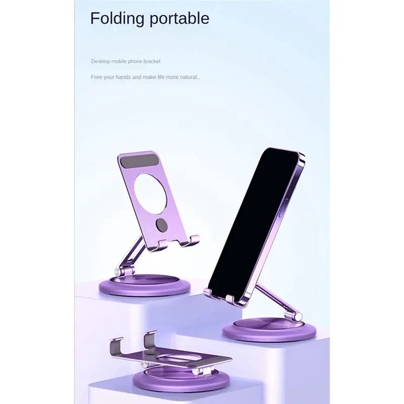 B21B  Aluminum Alloy Cell Phone Tablet Stand Rotating Cell Phone Tablet Universal Desktop Stand,Blue