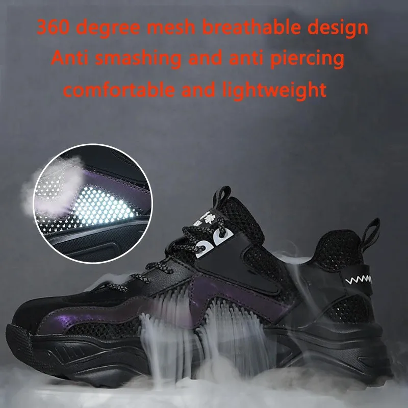 Lightweight Safety Shoes Men\'s Women Anti Smashing Anti Piercing Work Shoes Breathable Anti Slip Insulated Calçados De Segurança