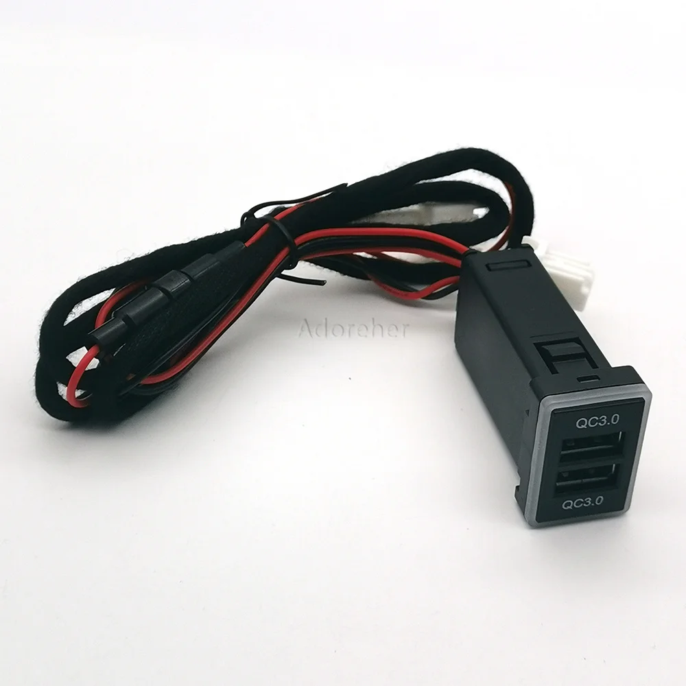 Dual Fast Charge QC3.0 USB Modified Car Charger with Blue Indicator Light for Toyota Corolla Camry Prado 12V Car Accessories - view 5