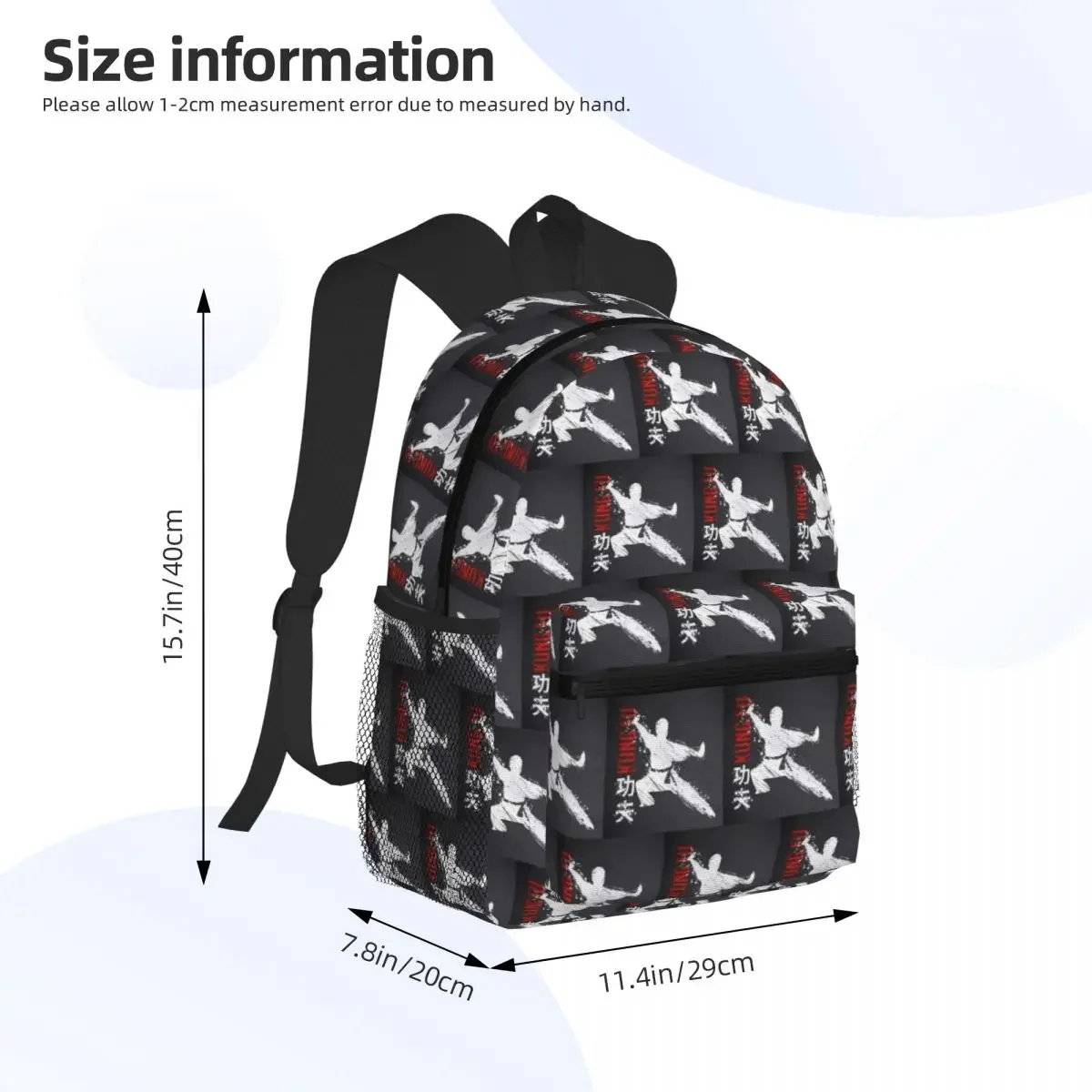 Chinese Kung Fu Judo Student Backpack School Bag Hiking Travel Daypack for Boys Girls Fashion Bookbag Shoulder Bags