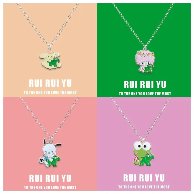 

Sanrio Hello kitty Necklace Anime Figures Kuromi Cinnamoroll Cartoon Alloyed Necklace Anime Merchandise Decoration Birthday Gift