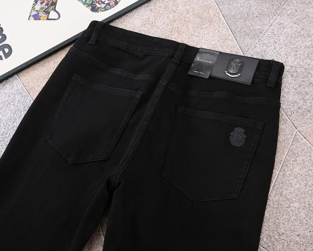 

BILLIONAIRE BLSK CPRT Jeans Thick Cotton Men 2025 Autumn Winter new Straight fashion embroidery Quality size 29-42 Long Pants