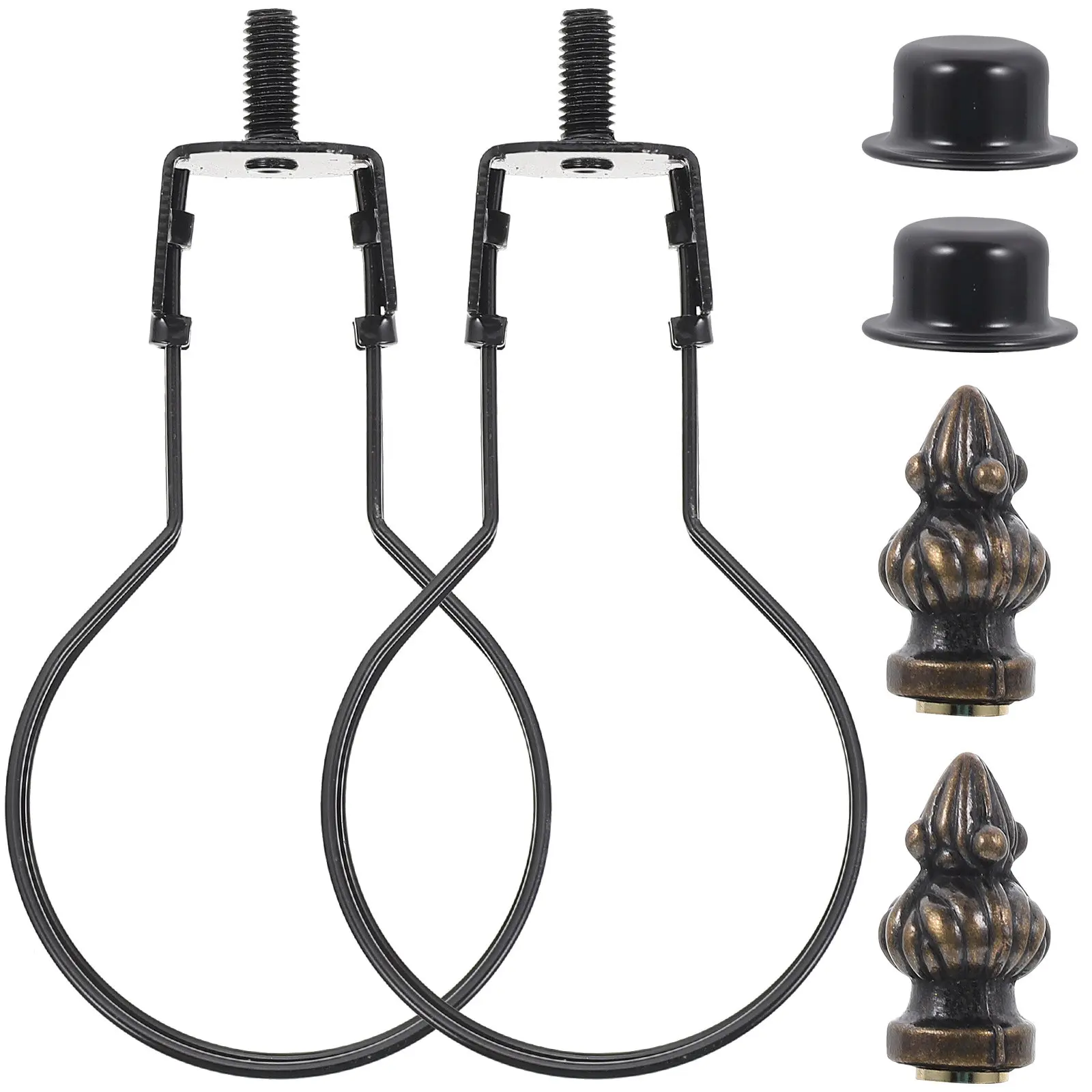 

2Sets Alloy Lamp Bulb Clips Clip on Lampshade Holders Round Light Bulb Adapter for Desk Bedside Table Lamps DIY Lighting