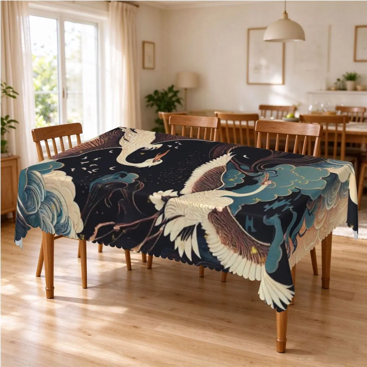 Japanese Art Tattoo Japanese Woodblock Tablecloth Restaurant Kitchen Rectangular Tablecloth Party Tablecloth Dining Table Cover