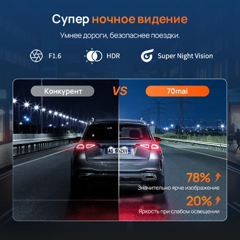 Видеорегистратор 70mai A410 2,5K с GPS и парковочным наблюдением — детальный вид товара