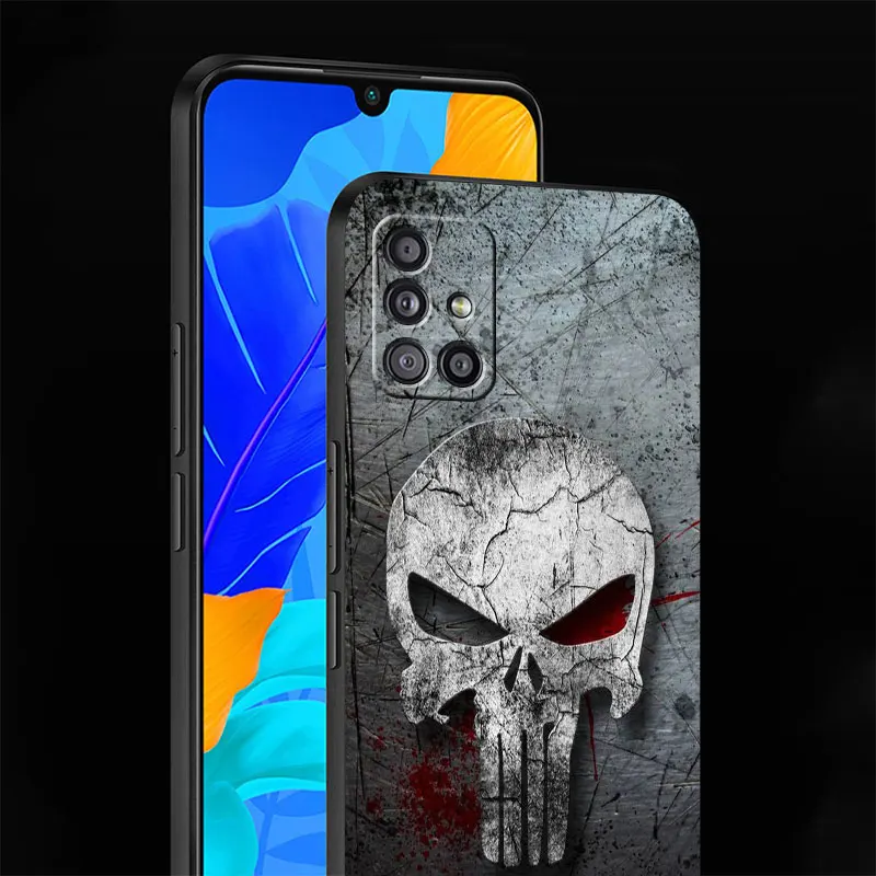 Marvel Superhero Punisher Case per Samsung Galaxy A52 A53 A12 A13 A32 A71 A33 A21s A23 A31 A22 A72 A03 A14 A54 A34 Cover per telefono