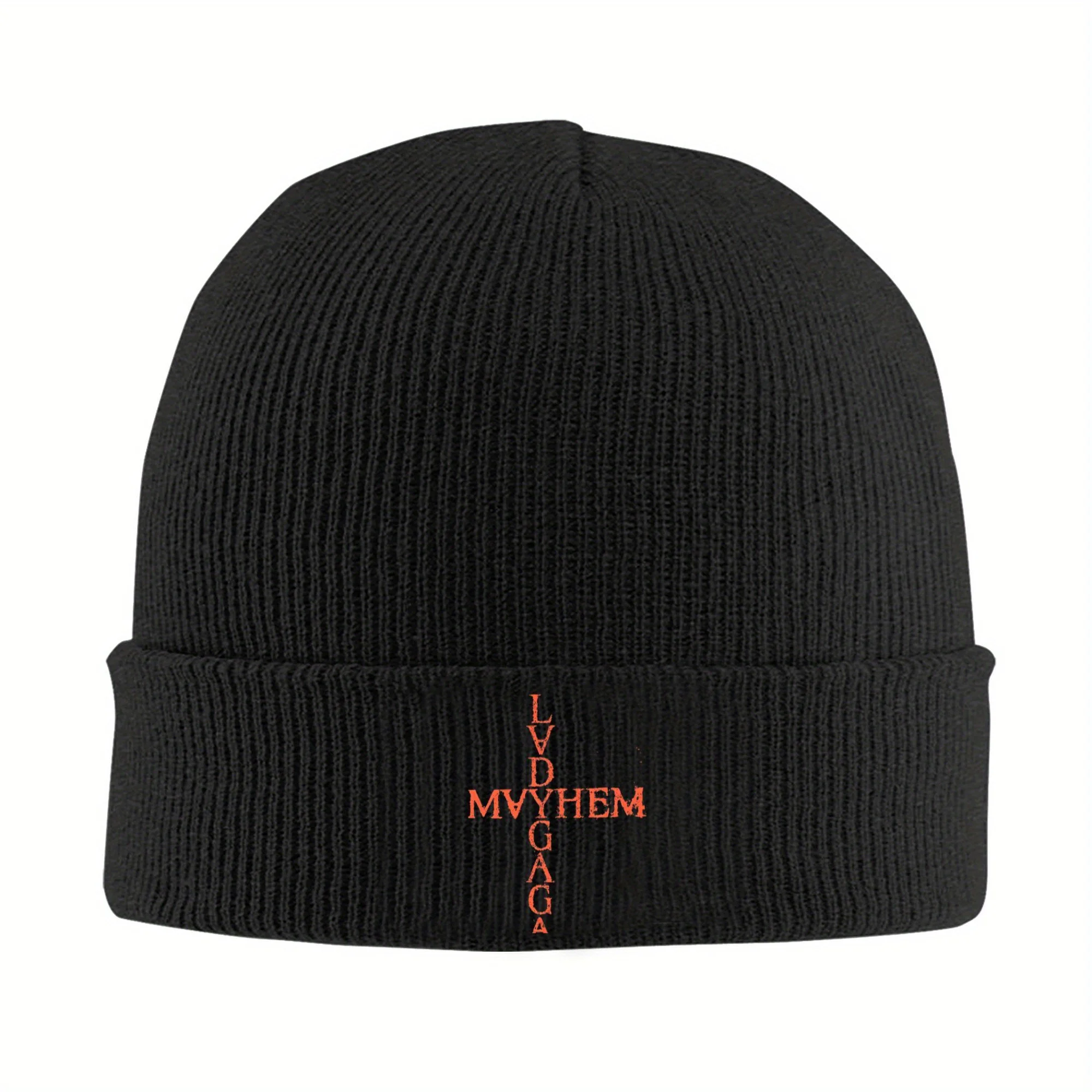 Lady Gaga Mayhem 2025 Nuevo Álbum Gorras de Punto, Gorro de Invierno para Hombre y Mujer, Gorros de Ganchillo Acrílicos