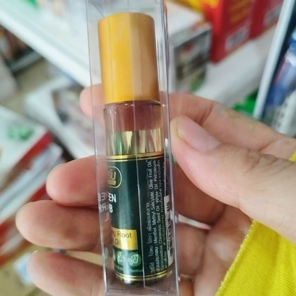 Thai Mint Ginseng Roll On Herbal Balm Cooling Oil Refreshing and Mosquito Repellent Itch Relief for Motion Car Sickness - view 3