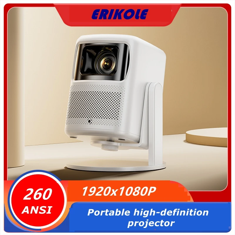 C6 4K Projector Full HD 1080P 260 ANSI Lumens Android 9.0 WiFi 6 Video Home Theater Projector Auto Focus/Keystone Correction