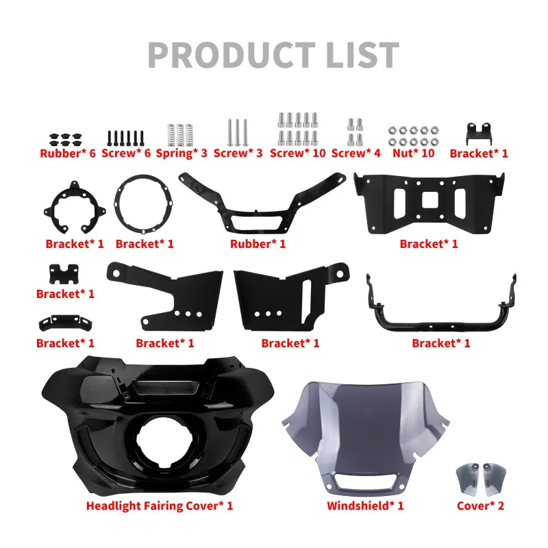 

Motorcycle Fairing Head Cover for 2018+ Low Rider S, Street Bob ST Style, Multi-Color Windshield