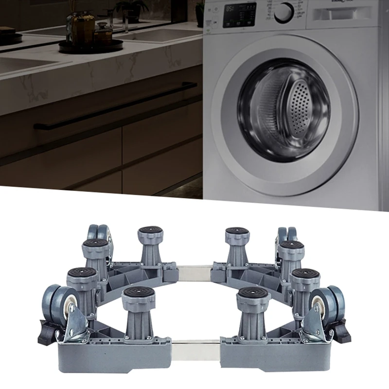 1 Piece Washing Machine Base Washing Machine Stand Adjustable Anti-Vibrator Laundry Base For Dryers And Refrigerators