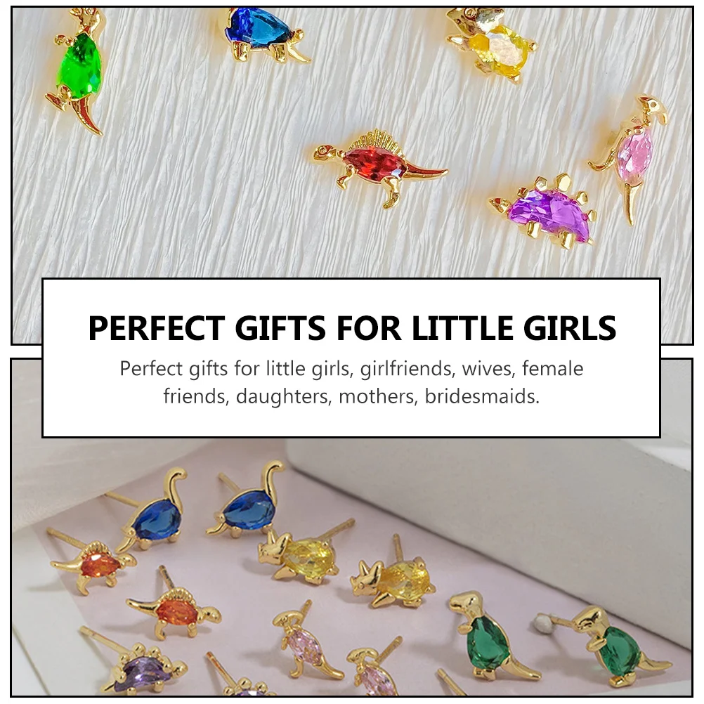 

Cartoon Dinosaur Earrings Fine Workmanship Comfortable Animal Shape Creative Ear Accessories