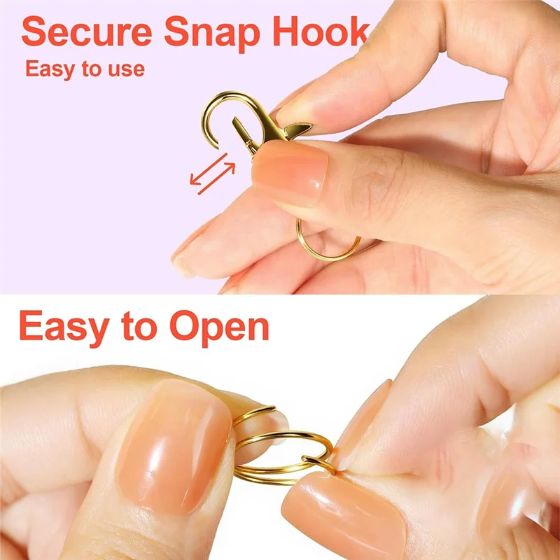 A69egold Keychain Making Kit(60PCS) Featuring Lobster Claw Clasps& Key Rings For Jewelry For Crafts, DIY Projects