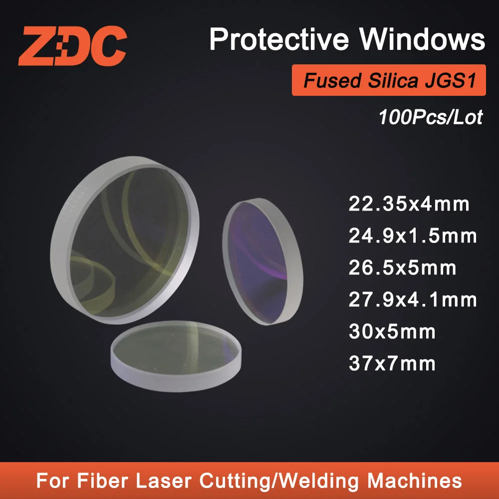 Laser de Proteção Windows 26.5x 27.9 × 4.1 30 × 37 × mm Lente Óptica para Precitec Prouttor Ipg Raytools & Wsx Cabeça Laser 100 Peças Lote