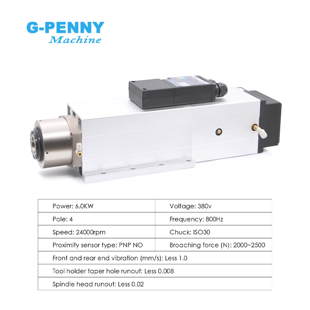 G-Penny 6.0kw ATC Spindle Automatic Tool Change Spindle 220v / 380v Air Cooled Instead Of 4.5kw ATC GDZ Woodworking