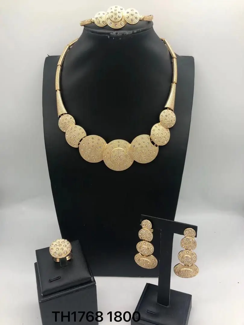 Jewelry Sets For Women Plated Gold Pendant for Party Favors New In Fashion Silver Ring Earrings Gift Jewelry Sets