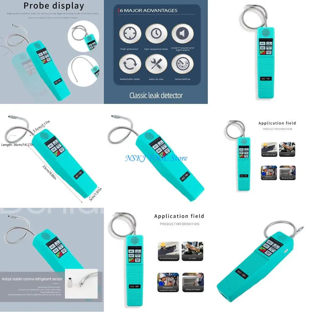 

L8RC Halogen Leak Detector Sensitivity Leakage Tester with Sound Light Alarm Leakage Detector Long Probe