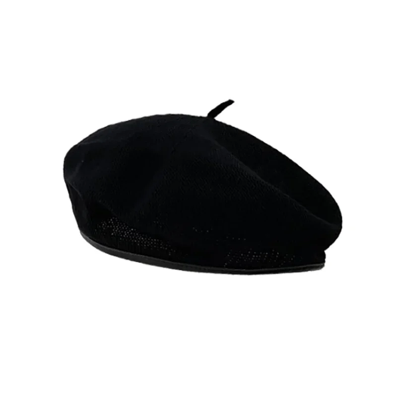 Chic Artist Beret Hat for Women - Simple Yet Elegant Beret Cap with Breathable Leather Edge for Spring/Summer Seasons