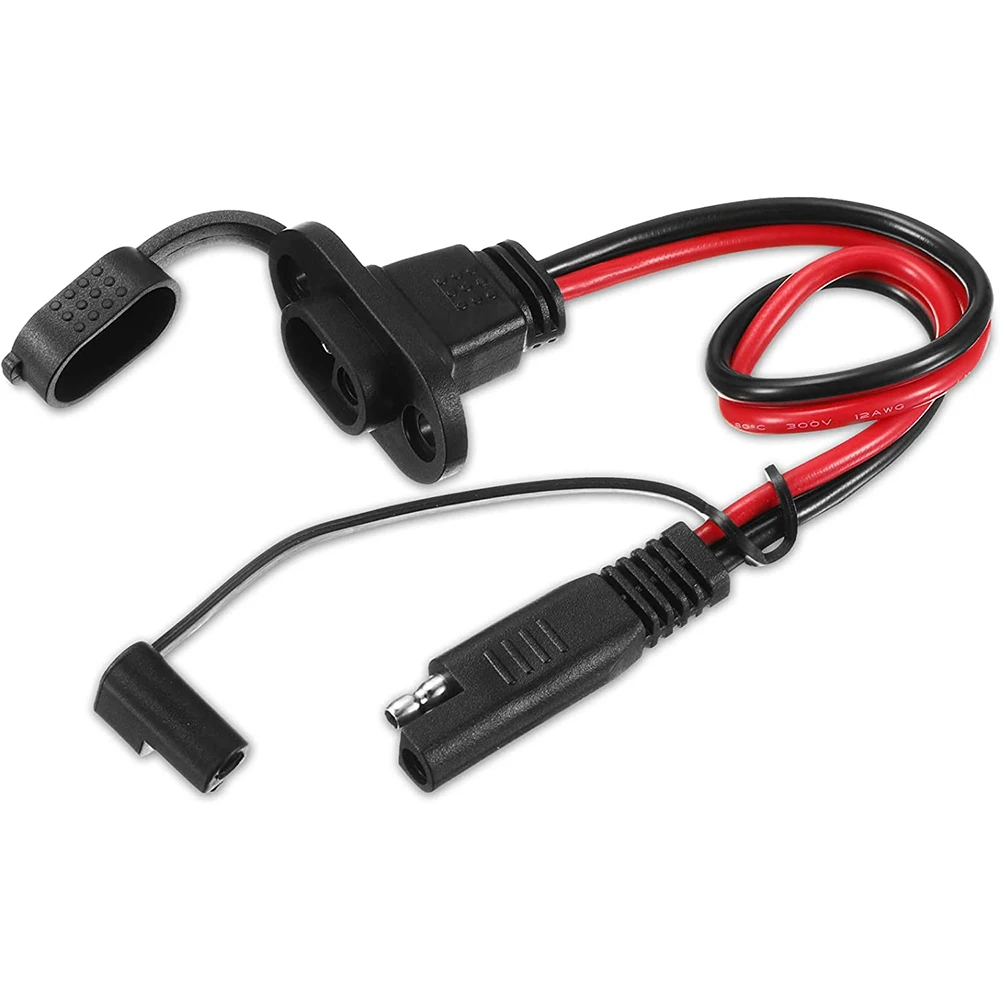 SAE Quick Connector Harness  12AWG 30CM Waterproof SAE Extension Cord Sidewall Port for Solar Panel Generator Battery Charger