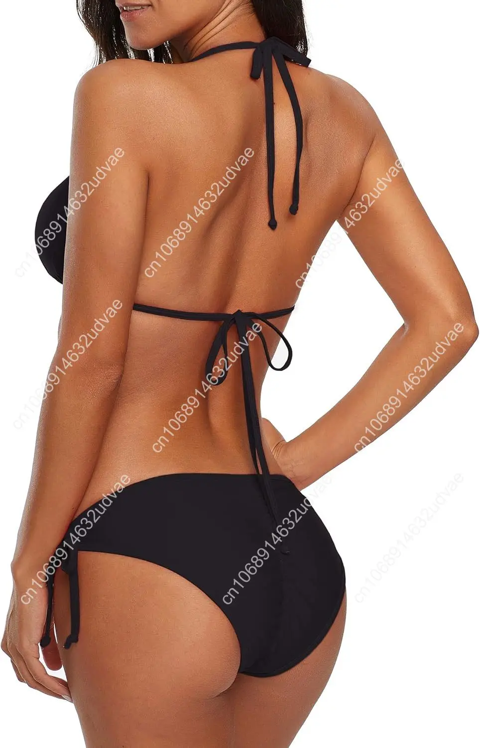 American Trends Women's String Two Piece Halter Top Triangle Bikini Set with Tie Side Bottom Sexy Swimsuit Bathing Suits