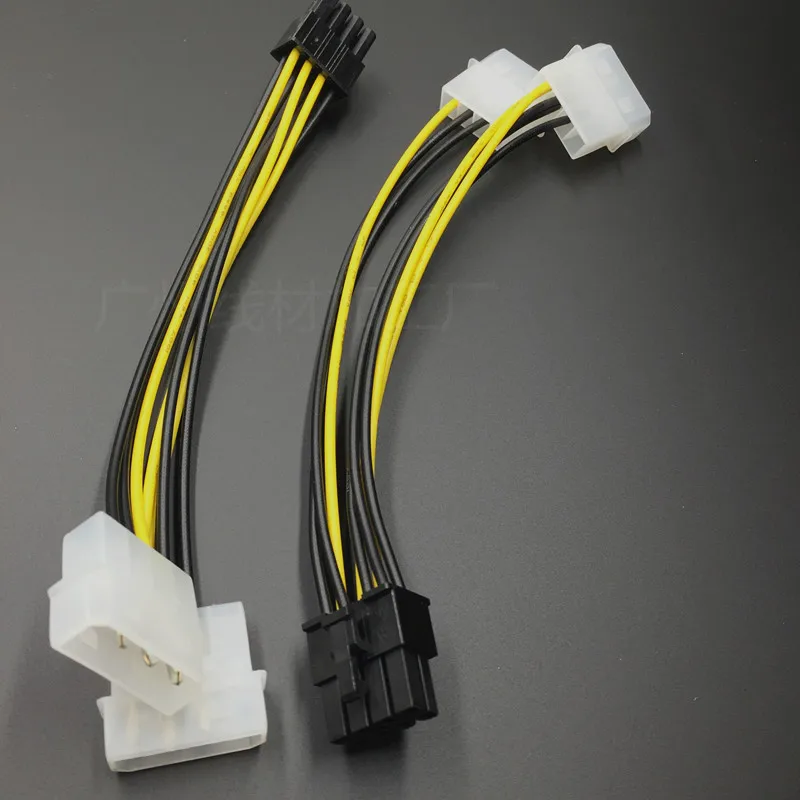 18cm 8Pin To Dual 4Pin Video Card Power Cord Y Shape 8 Pin PCI Express To Dual 4 Pin Molex Graphics Card Power Cable #280903