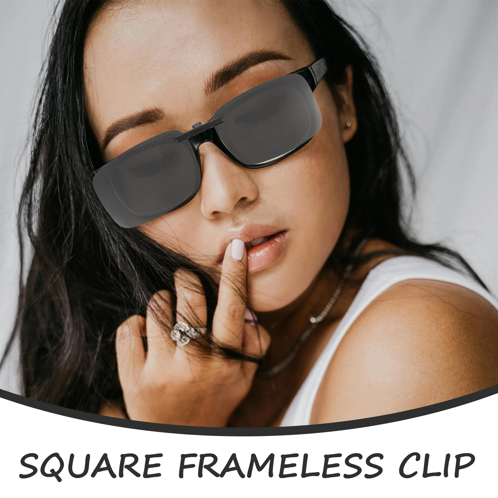 

Polarized Clip Sunglasses Silicone Nose Pads Square Frame Over Glass Accessories Women Men Outdoor Driving Fishing Glasses