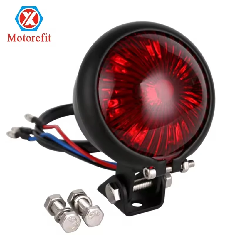 

Red LED Motorcycle accessories Adjustable Style Stop Tail Light Motorbike Brake Rear Lamp Taillight for Chopper