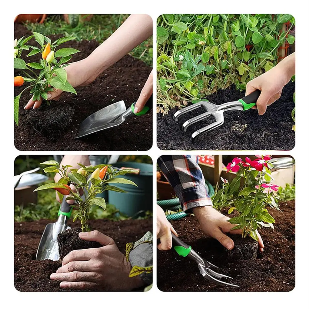 Portable Garden Tool Set Pruning Shears Scissors Heavy Duty Aluminum Weeder Gardening Hand Tools Kit Multi-functional Accessory