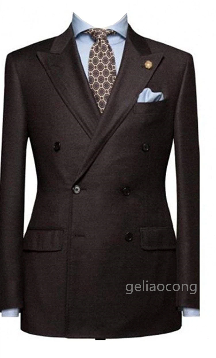 XS-6XL Wedding Men Suits Blazer Bridegroom Business Groom Wear Tuxedo Jacket Formal Party Double Breasted Peak Lapel One Coat