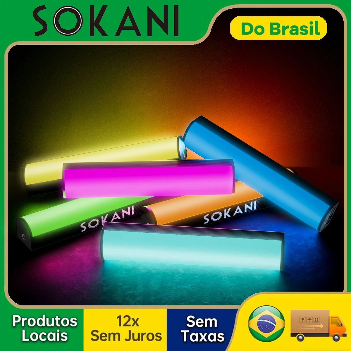 【DO BRASIL】Sokani X8 bastao rgb led studio LED Video Light Handheld Tube Wand CTT Fotografia Iluminação com 3600mAh Bateria APP Controle
